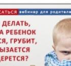 «Что делать, когда ребёнок злится, грубит, обзывается и дерётся?» Бесплатный вебинар для родителей